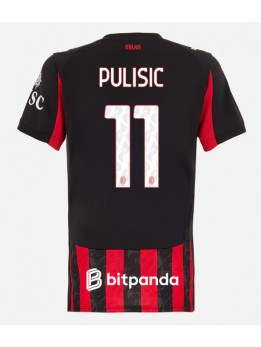 Billige AC Milan Christian Pulisic #11 Hjemmedrakt Dame 2025-26 Kortermet